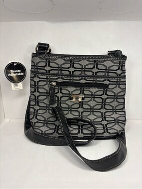Adjustable Strap Gray Pattern Crossbody Bag - George